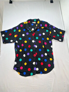 Separate Issue Polka Dot Button Down in Black & Multicolor please read descripti